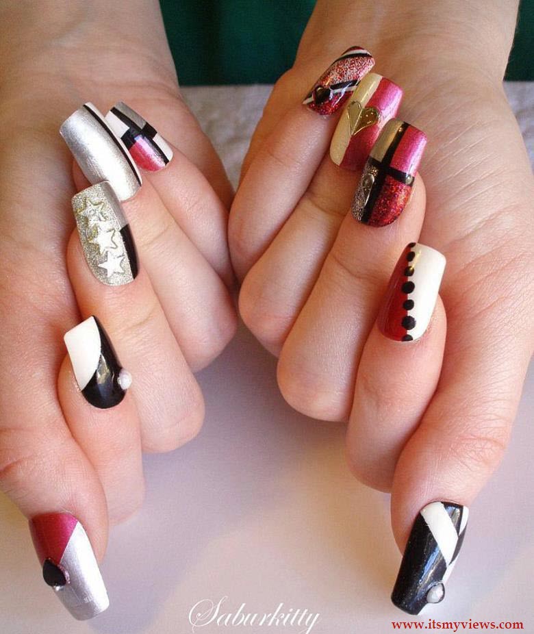 This is one of the beautiful nail art in this design different things 